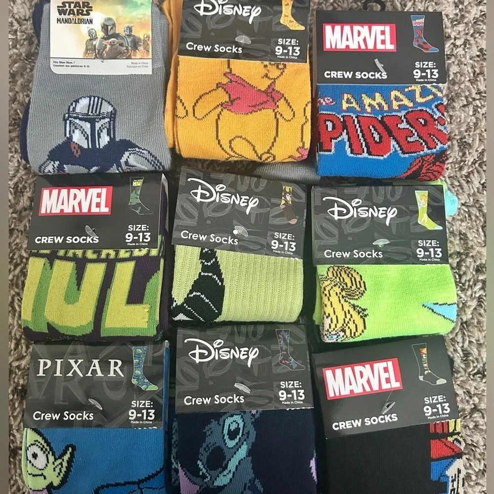Disney & Marvel Socks Bundle Deal! ✨ Unisex, Size: 9-13